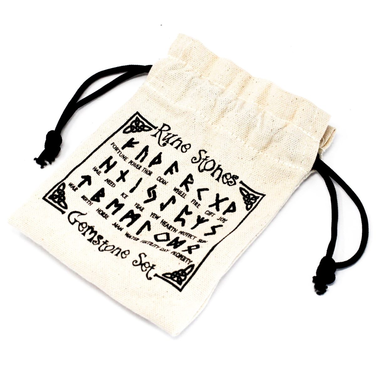 Rainbow Moonstone Runes Stone Set in Pouch
