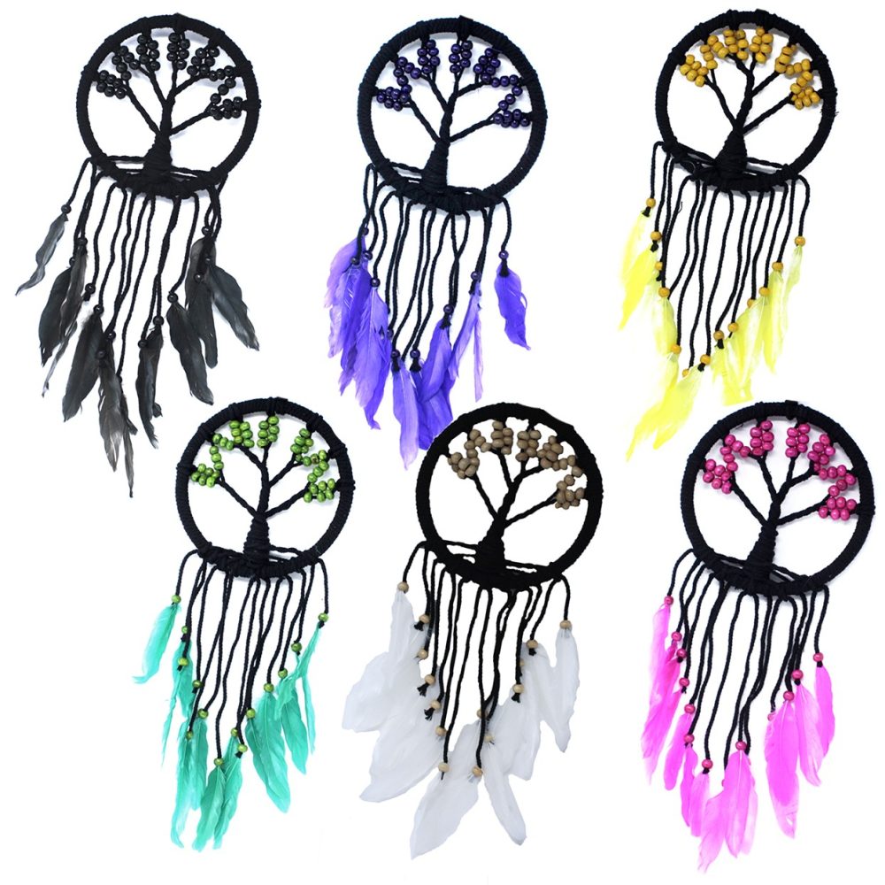 6 x Tree of Life Dreamcatcher - 16cm (assorted)