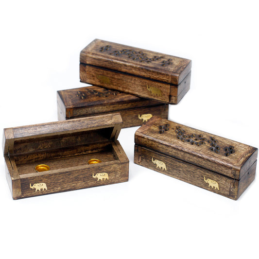 Incense Cone Smoke Box 6 - Mango Wood