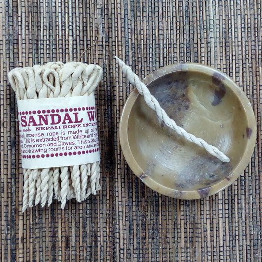 Pure Herbs Sandalwood and Spice Rope Incense hand-rolled herbal rope incense for meditation and ritual use