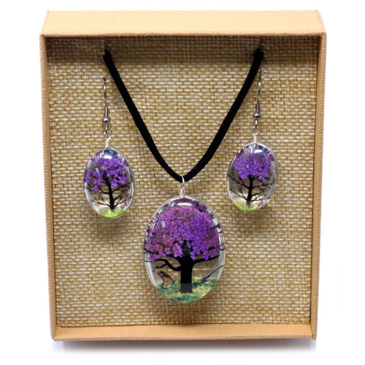 Pressed flowers - Tree of Life set - Lavender