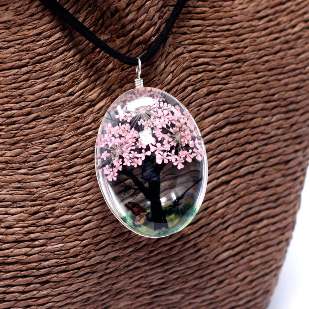 Pressed flowers - Tree of Life set - Pink