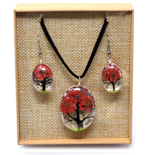 Pressed flowers - Tree of Life set - Coral