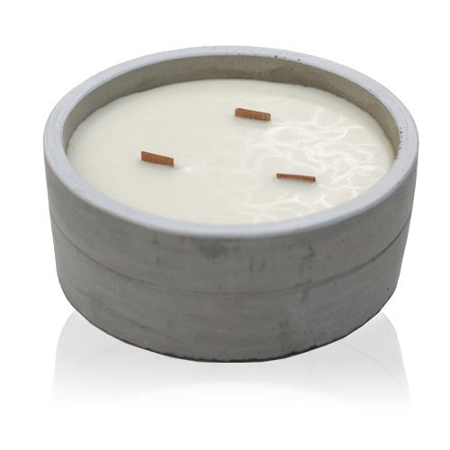 Large Round - Crushed Vanilla and Orange Concrete Candle
