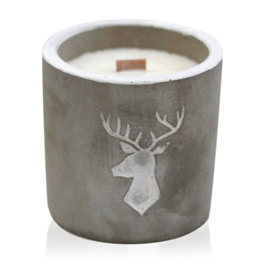 Med Pot - Stag Head - Whiskey and Woodsmoke Concrete Candle