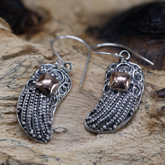 Silver and Gold Earring - Angel Wings