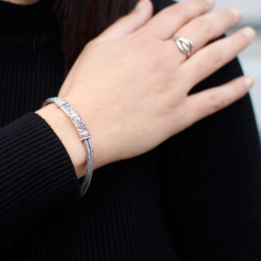 Silver and Gold Bracelet - Unisex Twin Chain