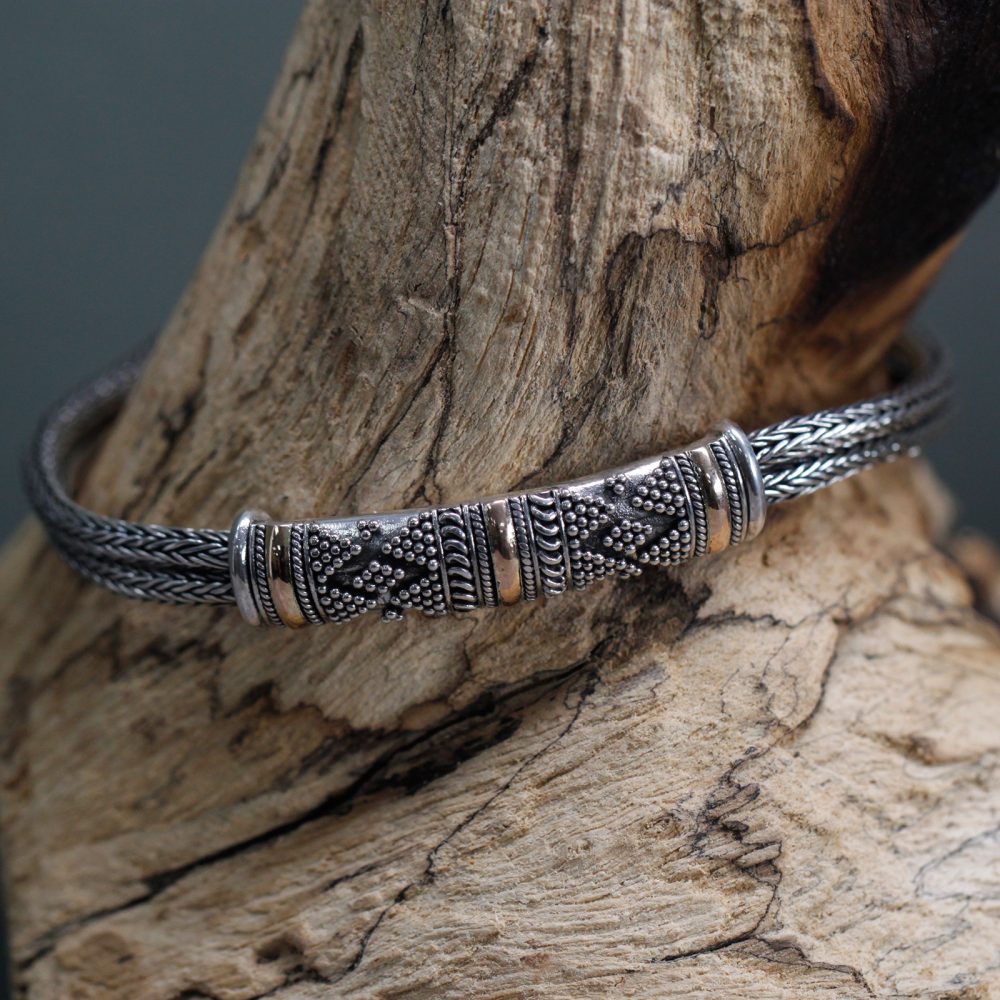 Silver and Gold Bracelet - Unisex Single Chain