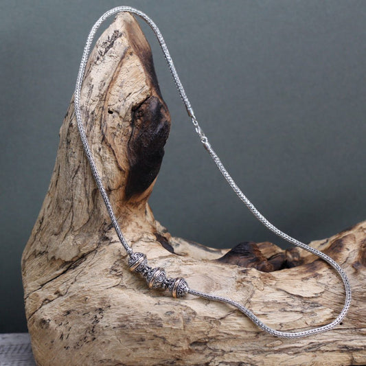 Silver and Gold Necklace - Tri