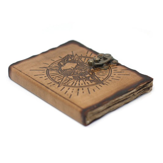 Leather Pentagon and Skull with Burns Detail Notebook (75)