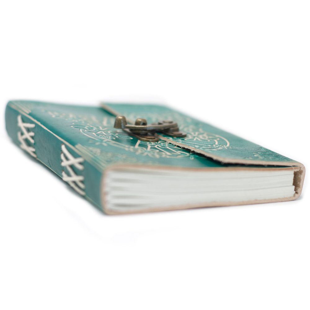 Leather Green Peace with Lock Notebook (75)