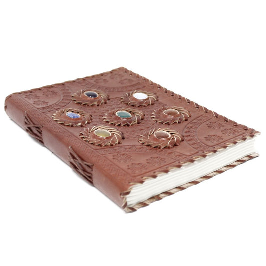 Leather Chakra Stone Notebook (69)