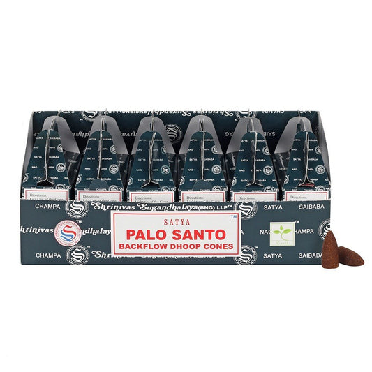 Satya Backflow Dhoop Incense Cones - Palo Santo (24pcs)