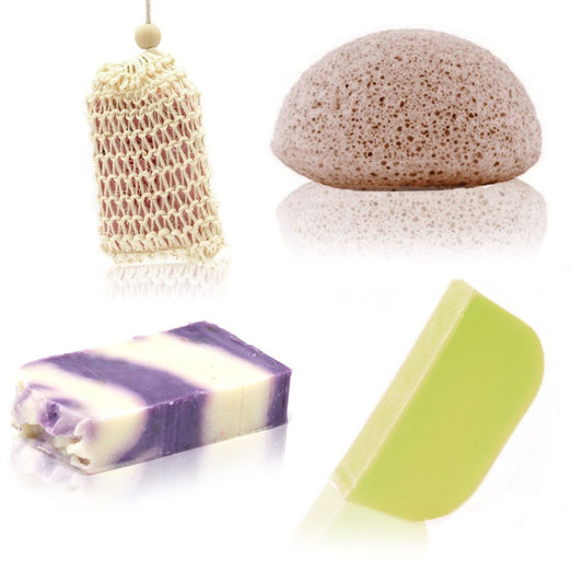 Soap, Solid Shampoo and Sponge Set