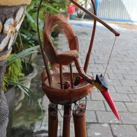 Bamboo Windchime - Natural finish - Mother and Chicks