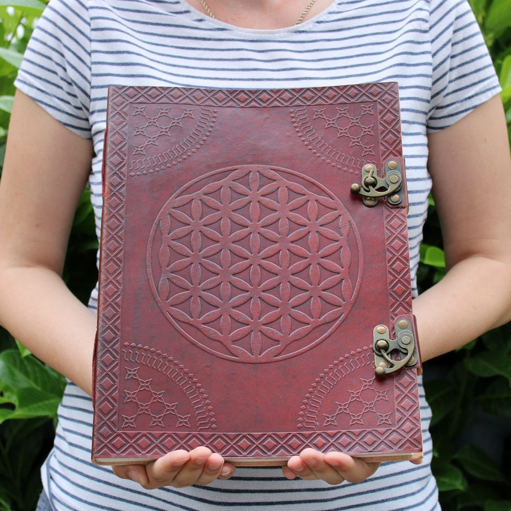 Huge Flower of Life Leather Book 1013 (200 pages)