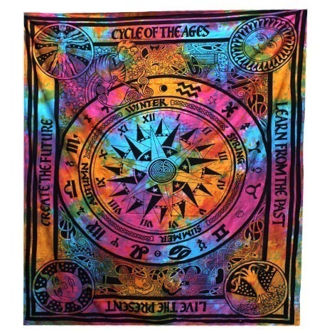 Double Cotton Bedspread + Wall Hanging - Circle of Ages