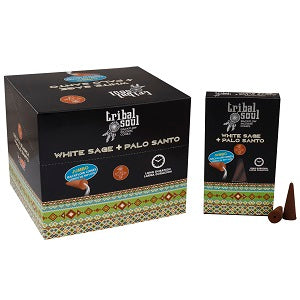 Tribal Soul backflow Incense Cones - White Sage + Palo Santo