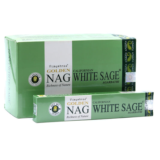 15g Golden Nag - White Sage Incense Sticks