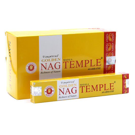 15g Golden Nag - Temple Incense Sticks