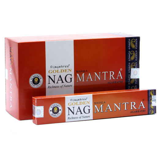 15g Golden Nag - Mantra Incense Sticks