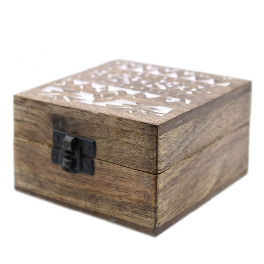 White Washed Wooden Box - 44 Slavic Design