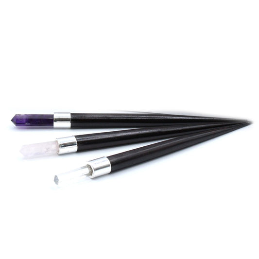 3 x Simple Pointed Healing Wand - Rose, Rock, Amethyst