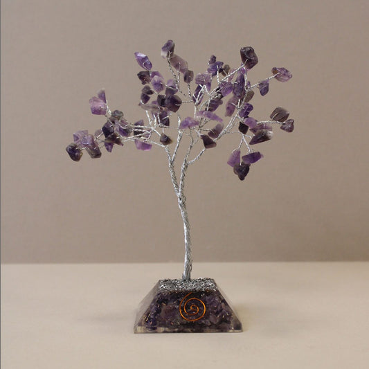 Amethyst Gemstone Tree with Organite Base - 80 Stone
