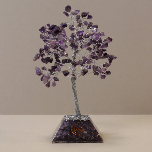 Amethyst Gemstone Tree with Organite Base - 160 Stone