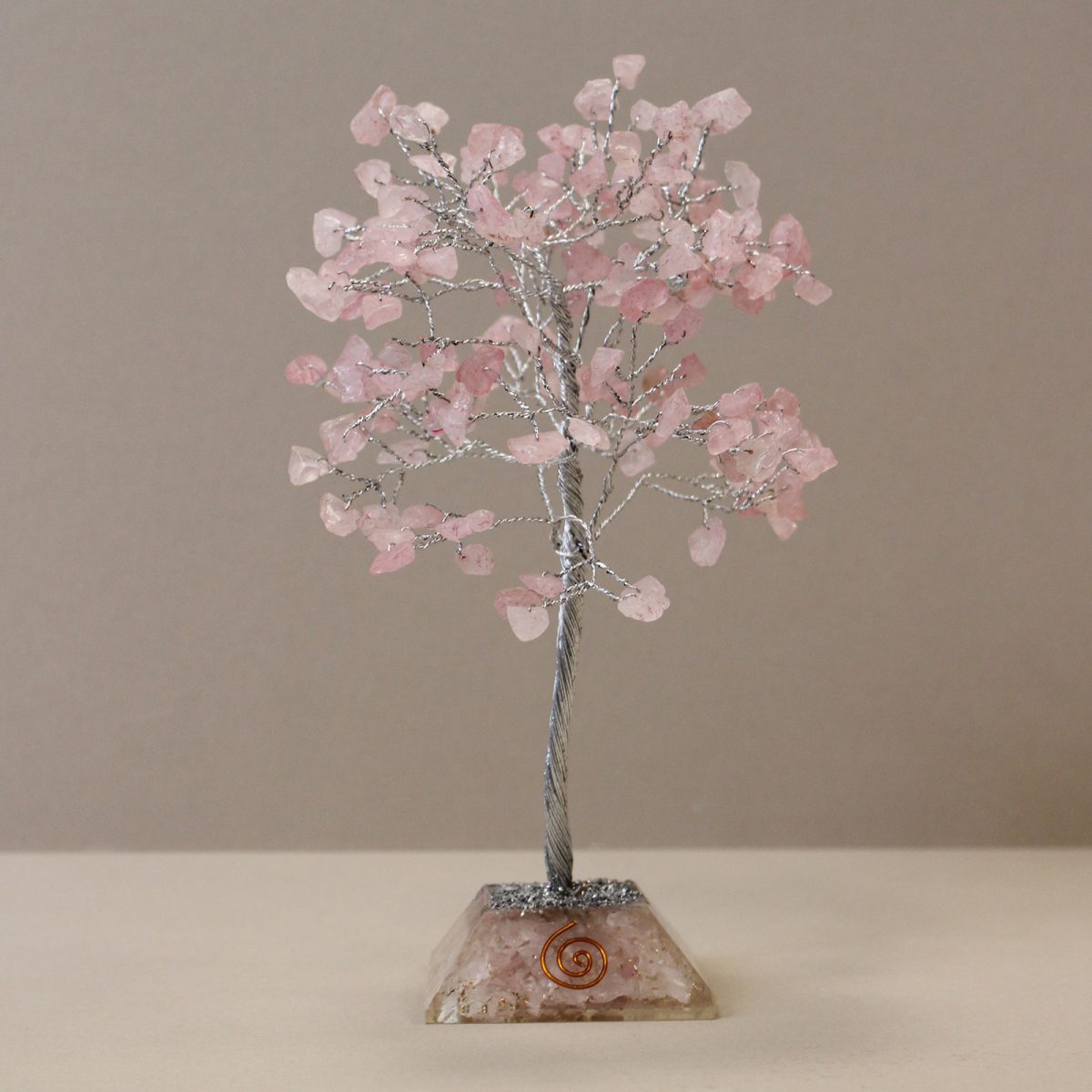 Rose Quartz Gemstone Tree with Organite Base - 160 Stone