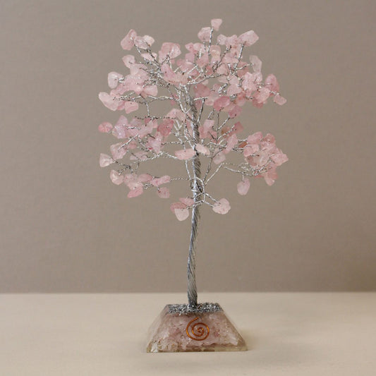 Rose Quartz Gemstone Tree with Organite Base - 160 Stone