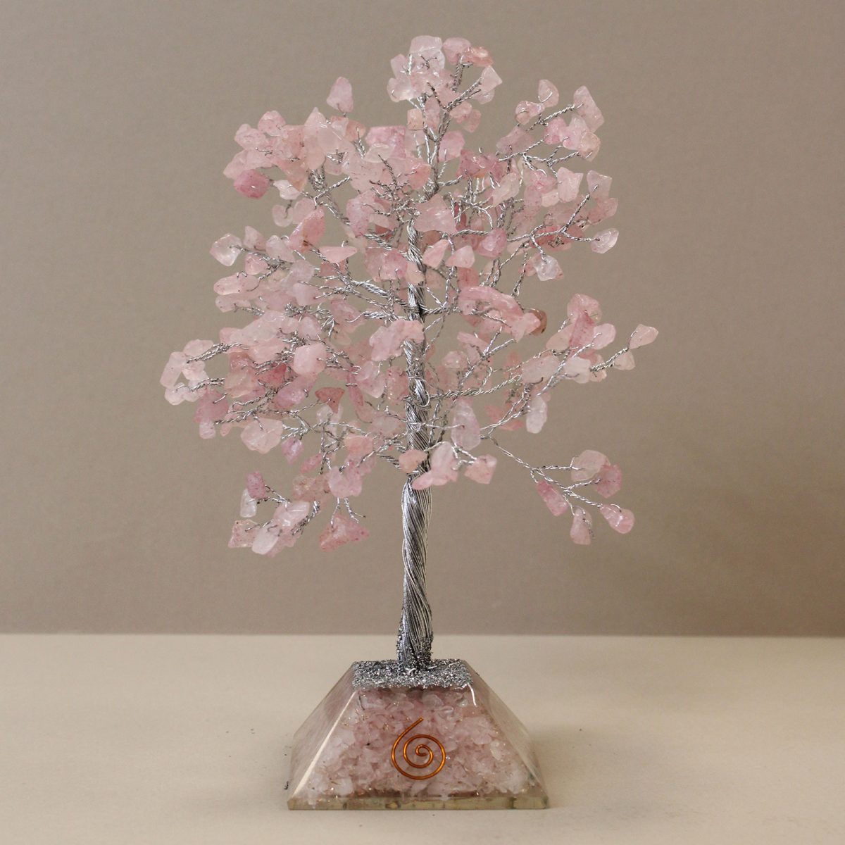 Rose Quartz Gemstone Tree with Organite Base - 320 Stone
