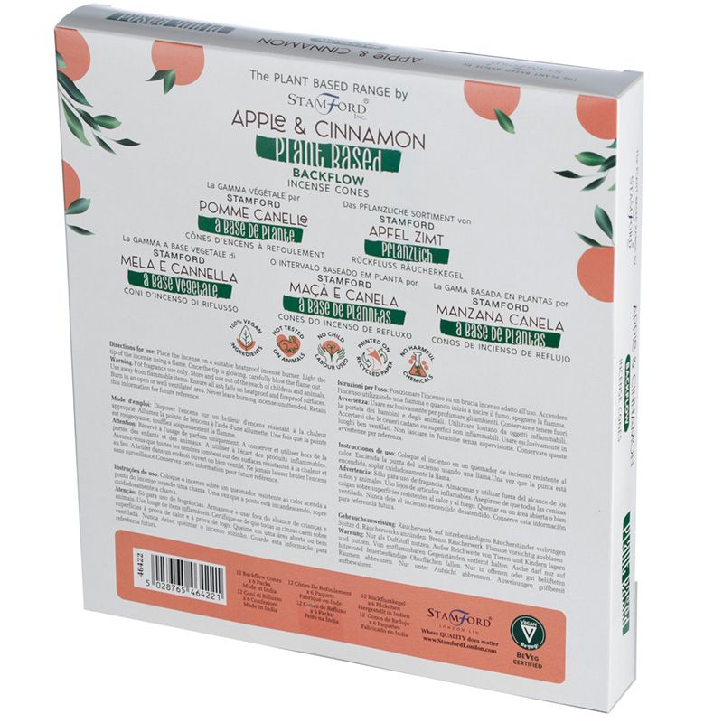 Stamford Plant Based Backflow Incense Cones - Apple and Cinnamon