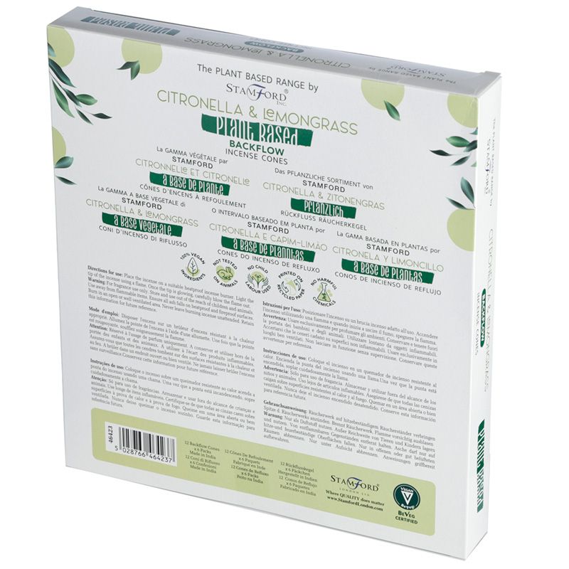Stamford Plant Based Backflow Incense Cones - Citronella and Lemongrass