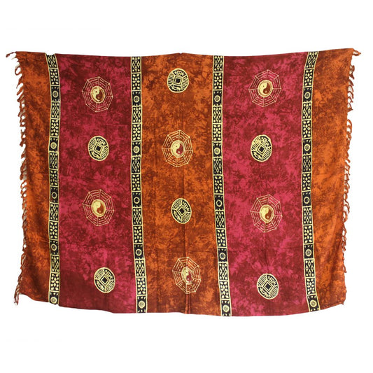 Bali Celtic Sarongs - Yin and Yang - Orange