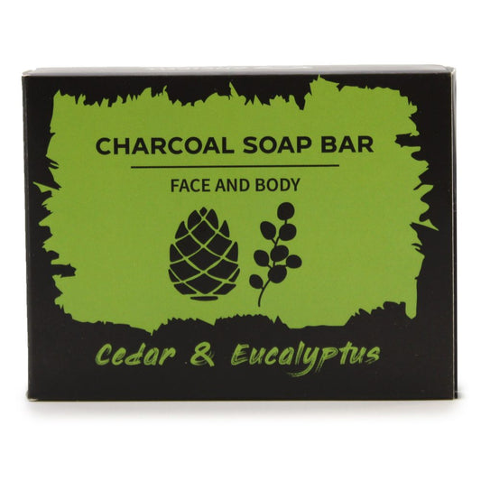 Charcoal Soap 85g - Eucalyptus and Cedarwood