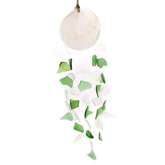 Copis and Glass Drop - Green and White Glass