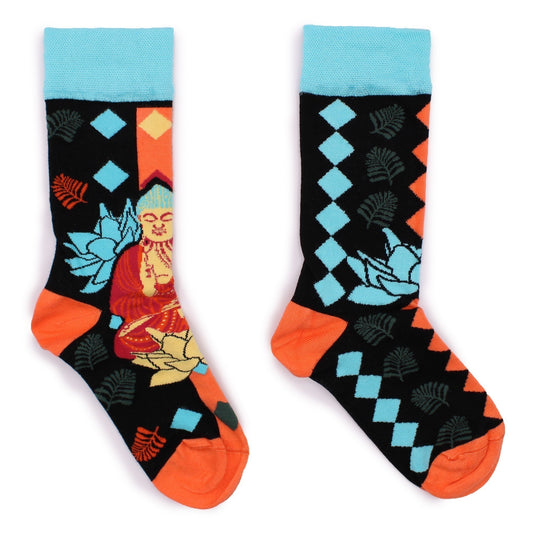 Hop Hare Bamboo Socks M/L - Blue Buddha and Lotus