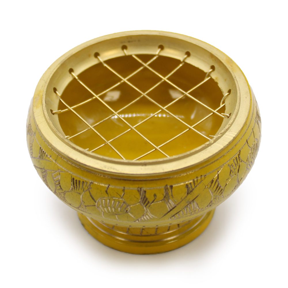Tall Charcoal Incense Burner - Solar Plexus Chakra