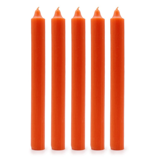 Rustic Orange Dinner Candles- Pack of 5