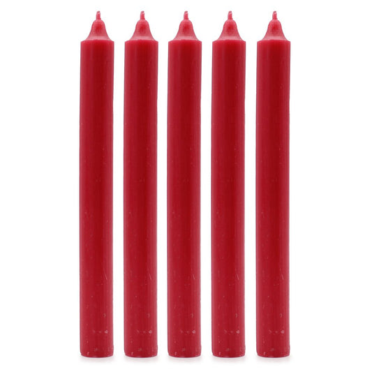 Rustic Red Dinner Candles - Pack of 5