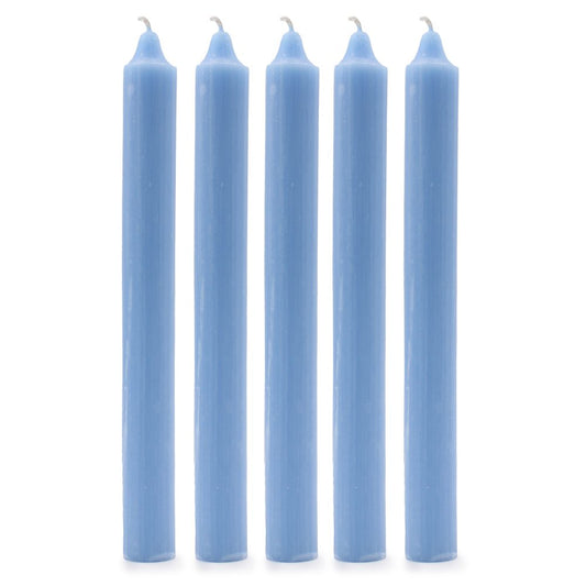 Rustic Sea Blue Dinner Candles - Pack of 5