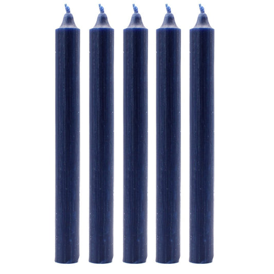 Rustic Navy Dinner Candles - Pack of 5