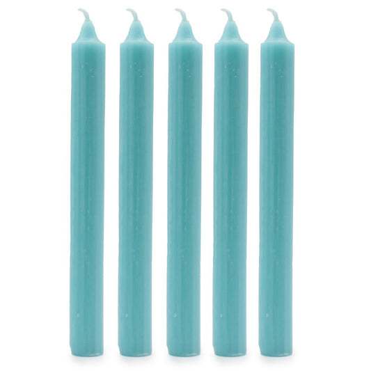 Rustic Aqua Dinner Candles - Pack of 5