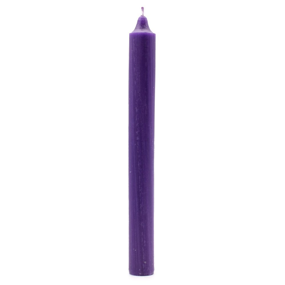 Rustic Purple Dinner Candles - Pack of 5