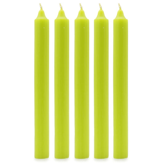 Rustic Lime Dinner Candles - Pack of 5