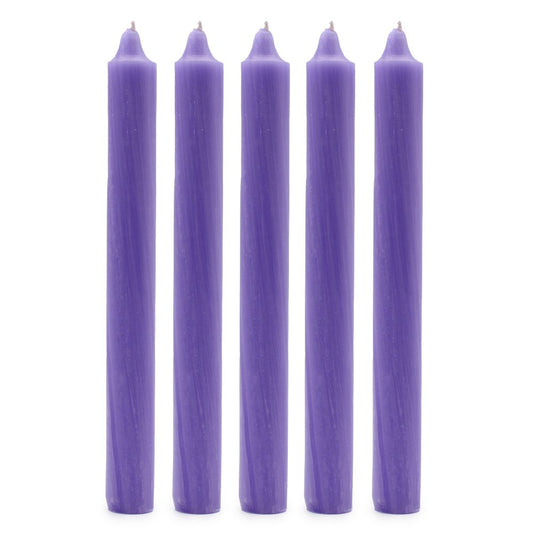 Rustic Lilac Dinner Candles - Pack of 5