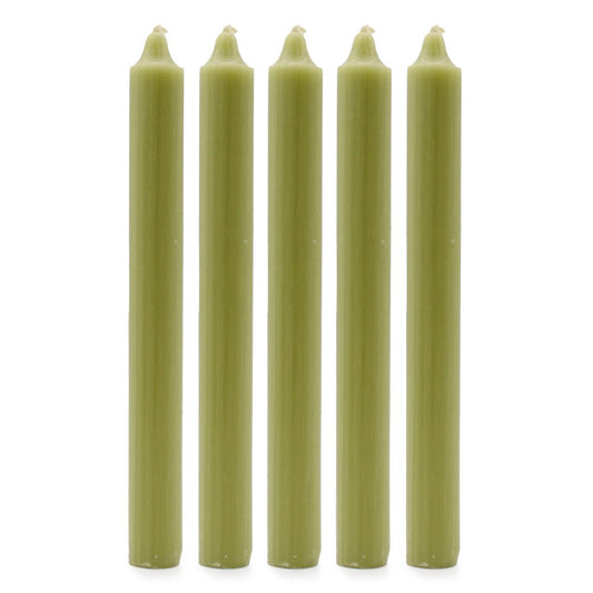 Rustic Olive Dinner Candles - Pack of 5