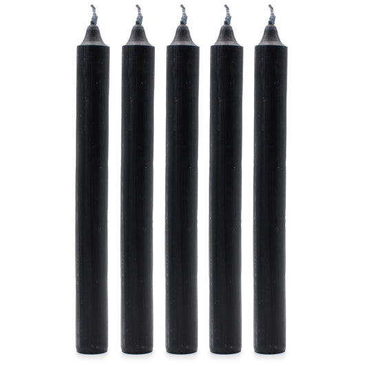 Rustic Black Dinner Candles - Pack of 5