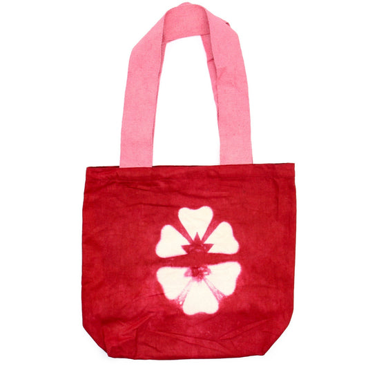 Maroon Flower Tye - Dye Cotton Bag